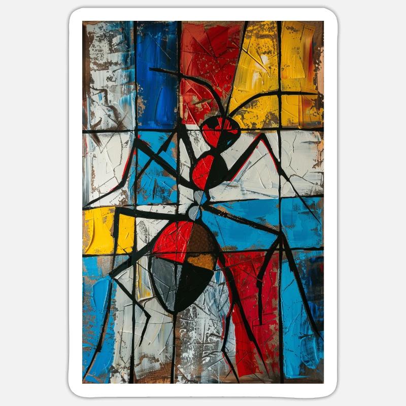 Fourmi - Sticker taille S (10 x 10 cm) - blanc mat