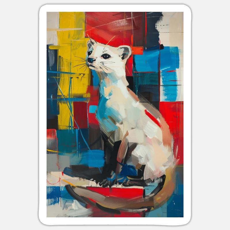 Hermine - Sticker taille S (10 x 10 cm) - blanc mat