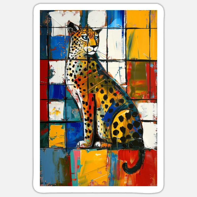 Leopard - Sticker size S (10 x 10 cm) - white matte
