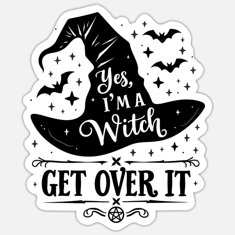 Ja, ich bin eine Hexe - Sticker Größe S (10 x 10 cm) - Mattweiß