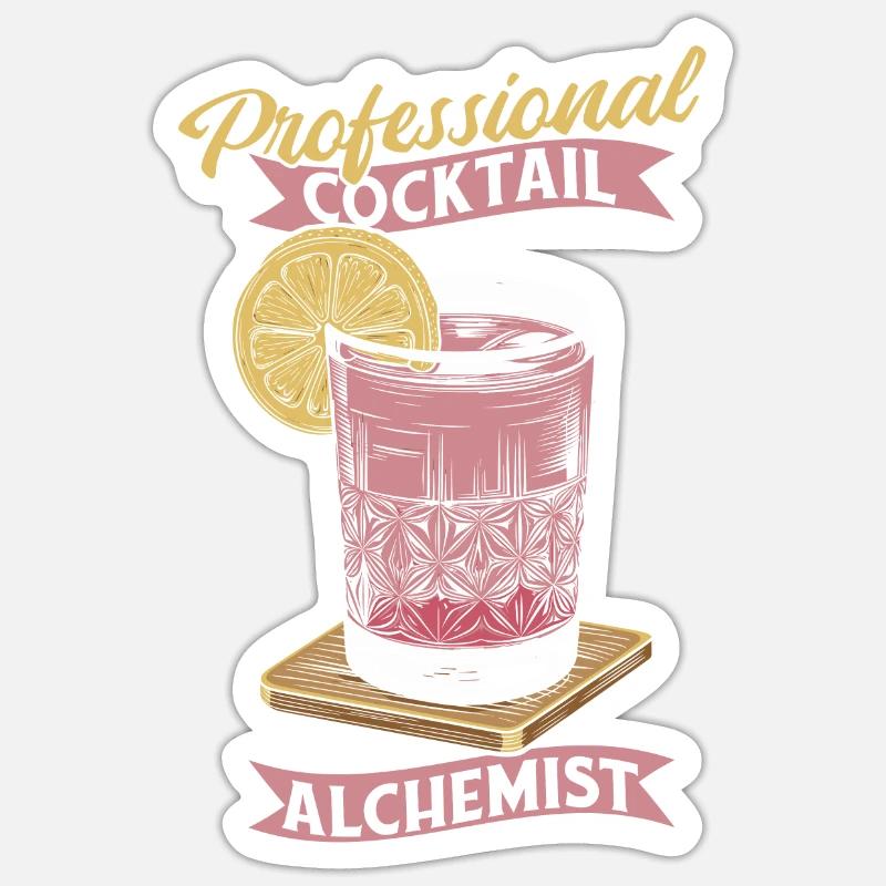 Barkeeper Bartender - Sticker Größe S (10 x 10 cm) - Mattweiß