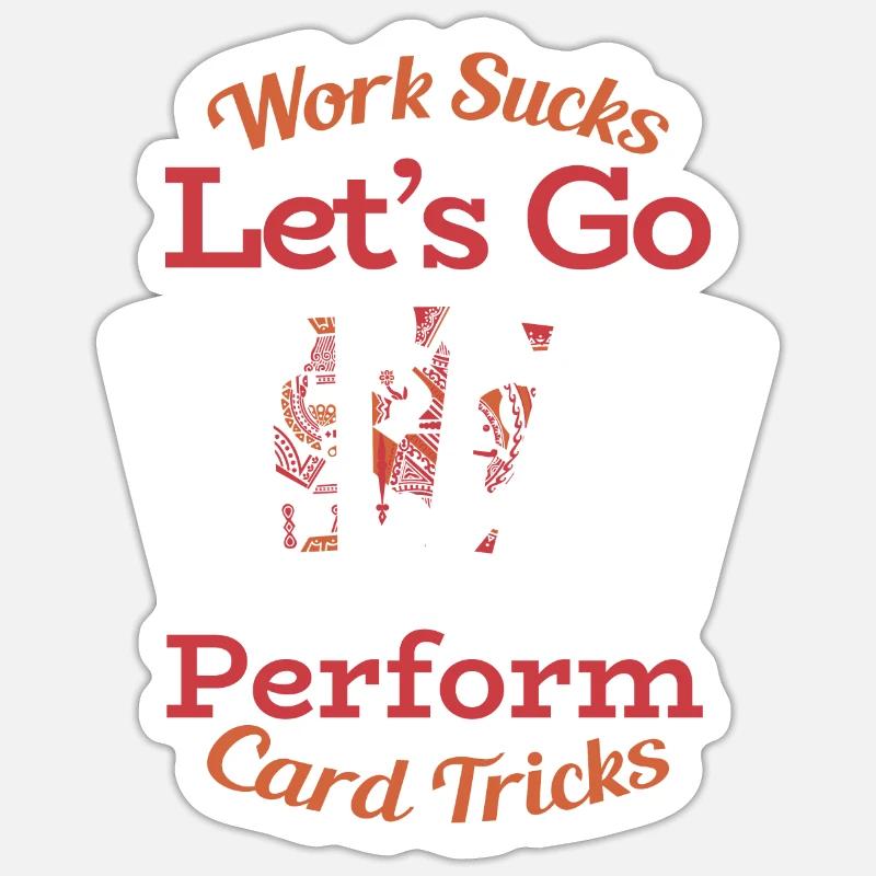 Card tricks - Sticker size S (10 x 10 cm) - white matte