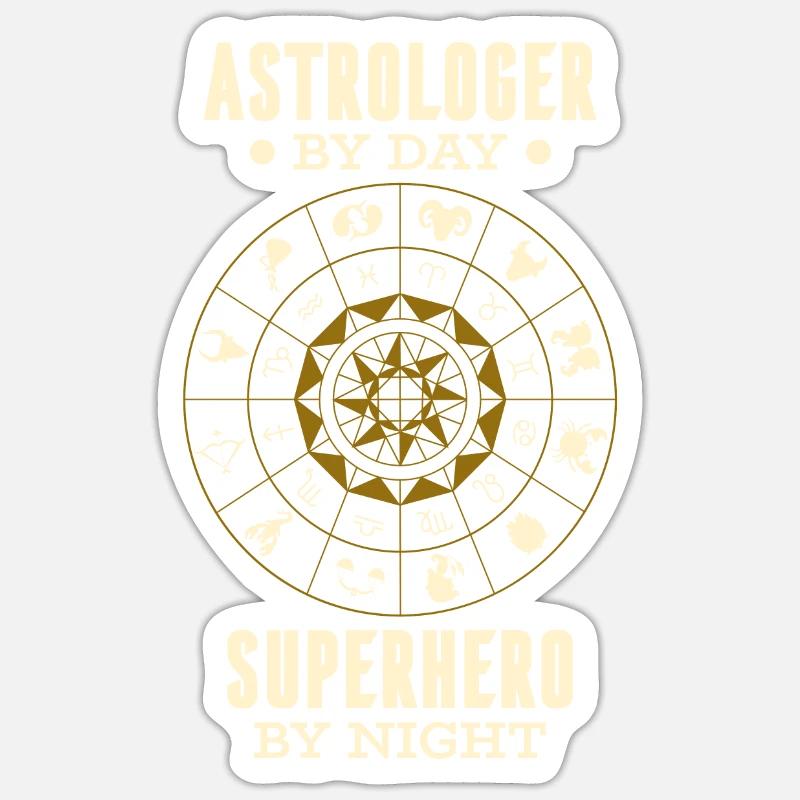 Astrologie Astrologue - Sticker taille S (10 x 10 cm) - blanc mat