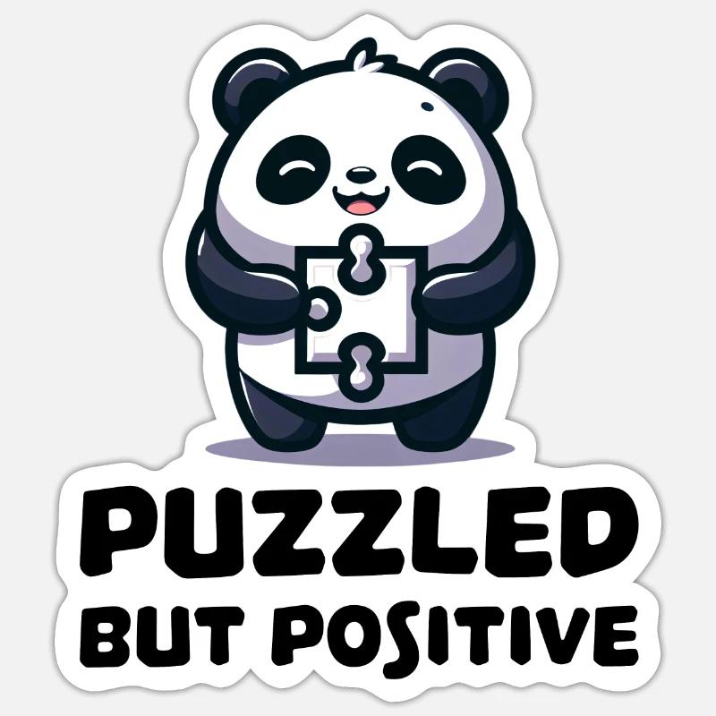 Panda perplexe mais positif Sticker taille S (10 x 10 cm)