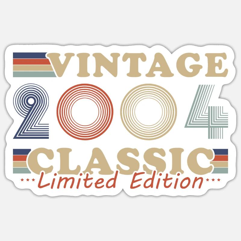 2004 Vintage Retro Geburtstagsgeschenk Sticker Größe S (10 x 10 cm)