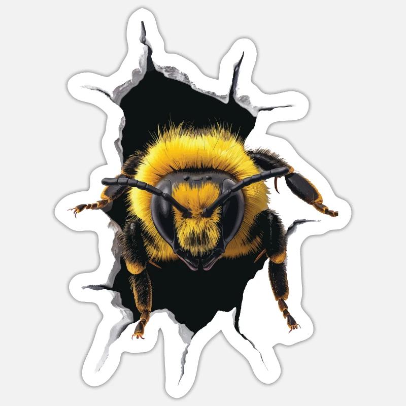 Bee - Sticker size S (10 x 10 cm) - white matte