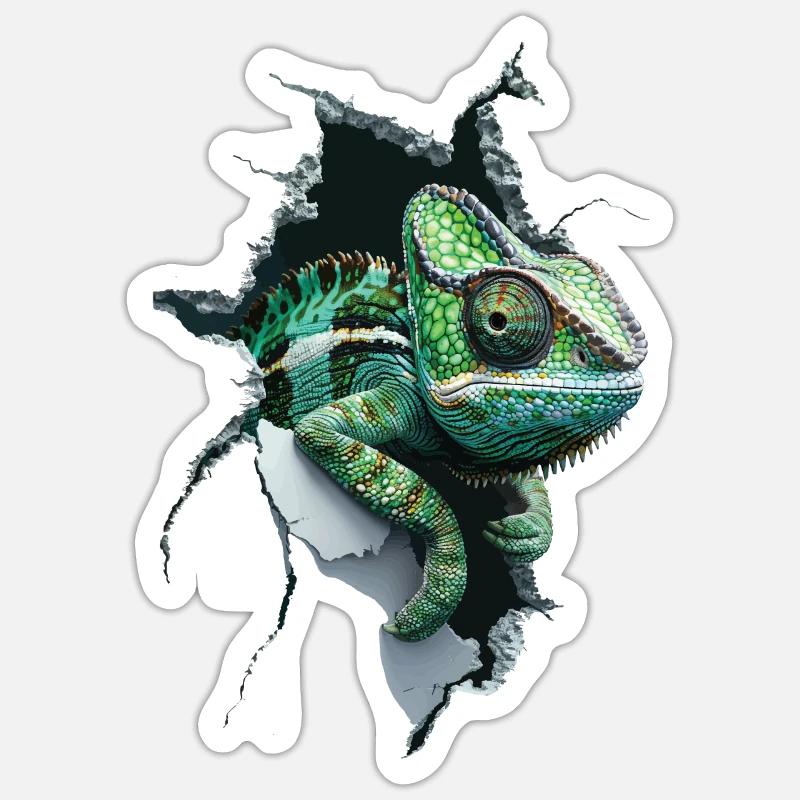 Chameleon - Sticker size S (10 x 10 cm) - white matte