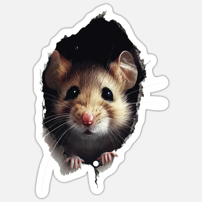 Siebenschläfer - Sticker Größe S (10 x 10 cm) - Mattweiß