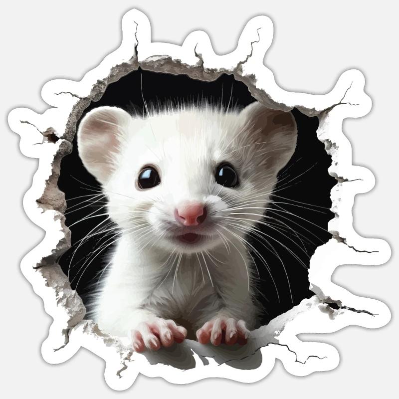 Ermine - Sticker size S (10 x 10 cm) - white matte