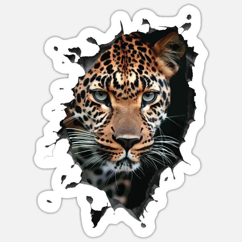 Leopard - Sticker size S (10 x 10 cm) - white matte