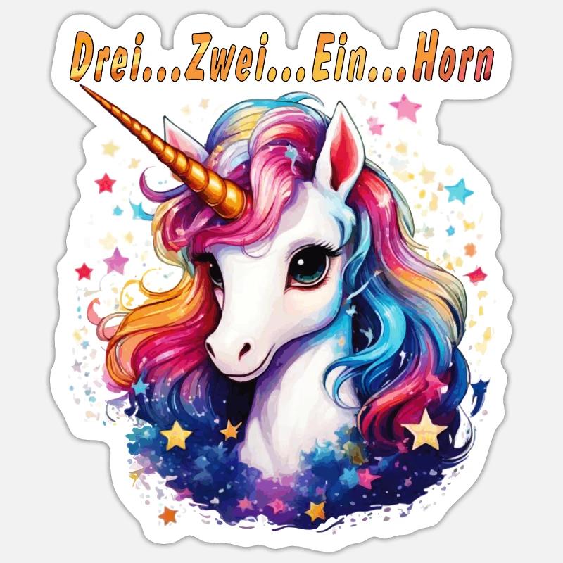 Three... Two... ONE... HORN - Sticker size S (10 x 10 cm) - white matte