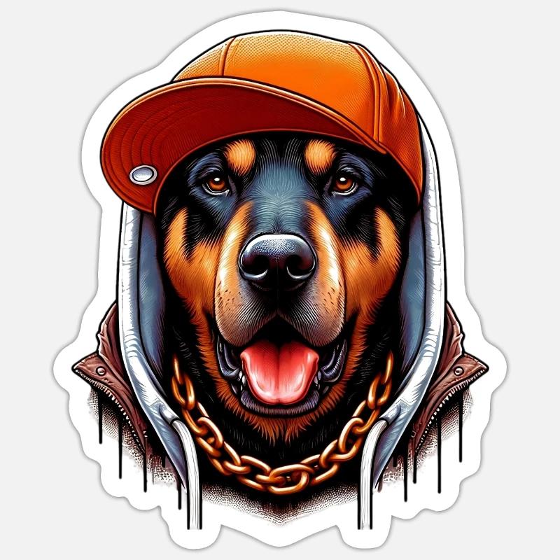 Chien - Sticker taille S (10 x 10 cm) - blanc mat