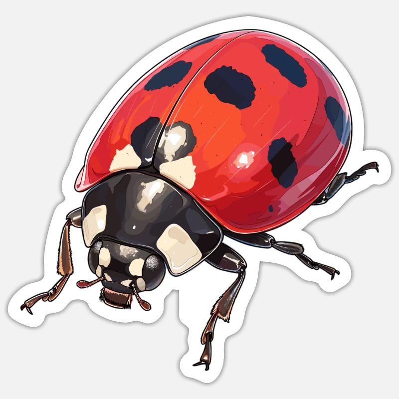 Ladybug Marienkäfer - Sticker Größe S (10 x 10 cm) - Mattweiß
