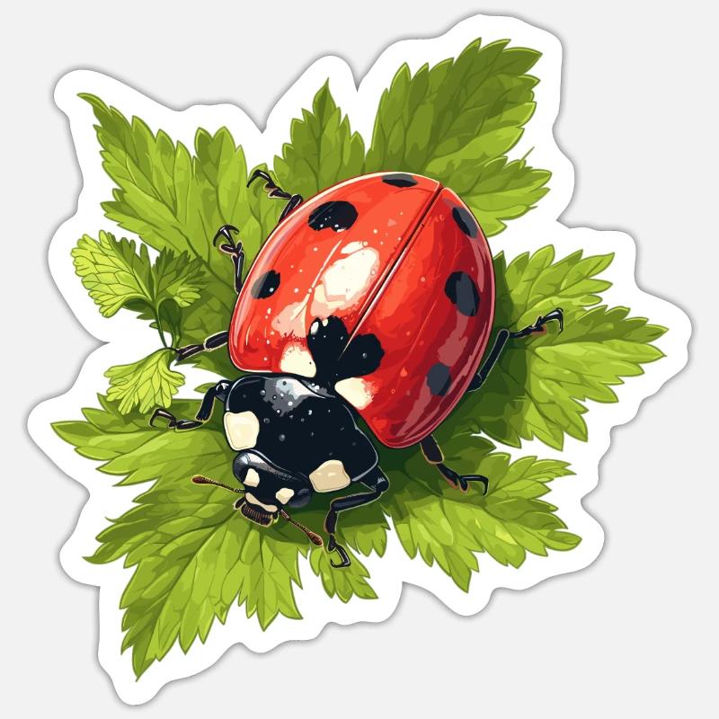 Ladybug Marienkäfer - Sticker Größe S (10 x 10 cm) - Mattweiß