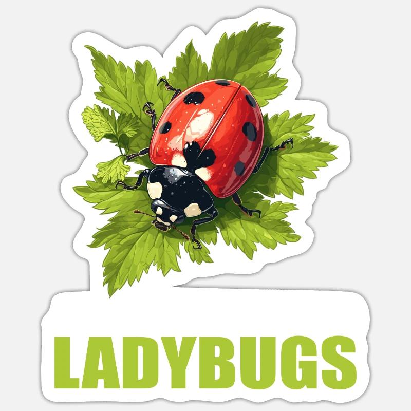 Ladybug Marienkäfer - Sticker Größe S (10 x 10 cm) - Mattweiß