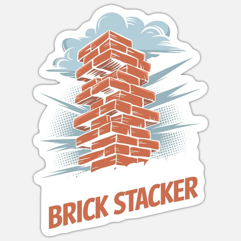 Bricklayer - Sticker size S (10 x 10 cm) - white matte