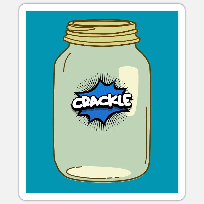 Crackle in a Jar – Fun Comic Style Design Sticker size S (10 x 10 cm)