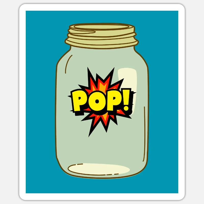 Pop! in a Jar – Fun Comic Style Design Sticker size S (10 x 10 cm)