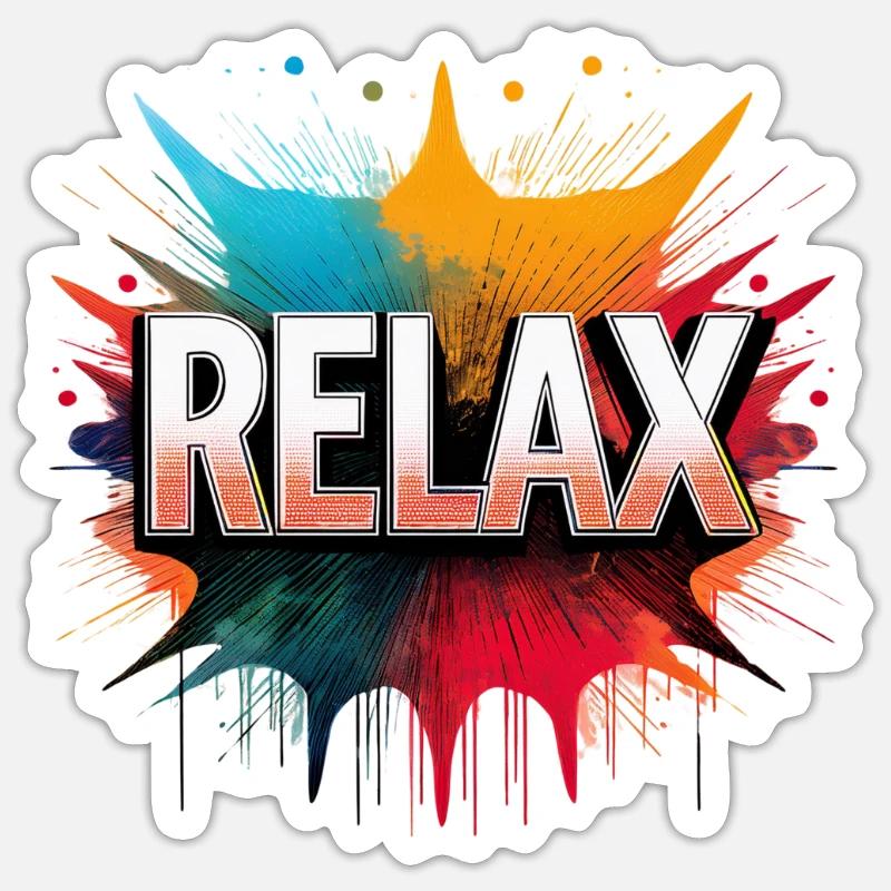 Relax Comic Sound Effect – Bold Pop Art Design Sticker size S (10 x 10 cm)