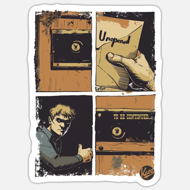 Der Brief: Ein Comic Sticker Größe S (10 x 10 cm)
