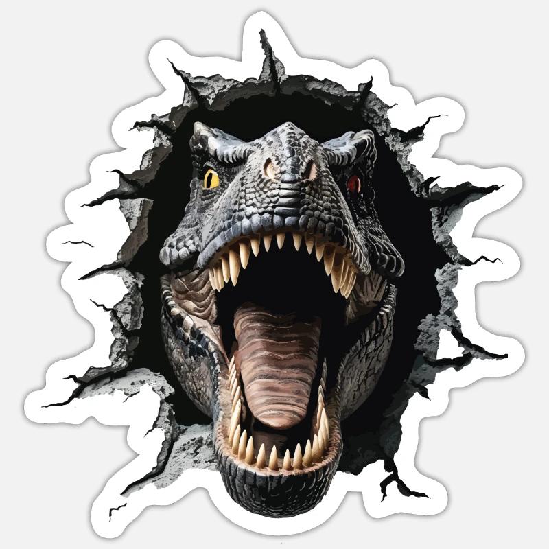 T-Rex - Sticker Größe S (10 x 10 cm) - Mattweiß
