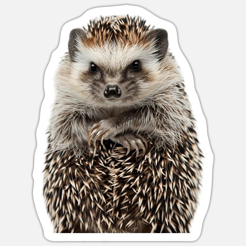 Hérisson - Sticker taille S (10 x 10 cm) - blanc mat