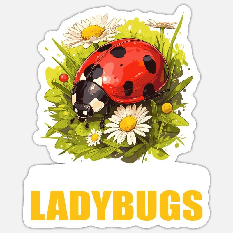Ladybug Marienkäfer - Sticker size S (10 x 10 cm) - white matte