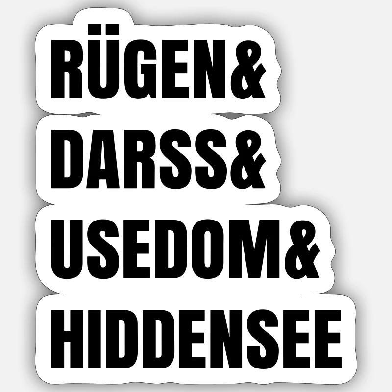 Rügen Darß Usedom Hiddensee Sticker Größe S (10 x 10 cm)