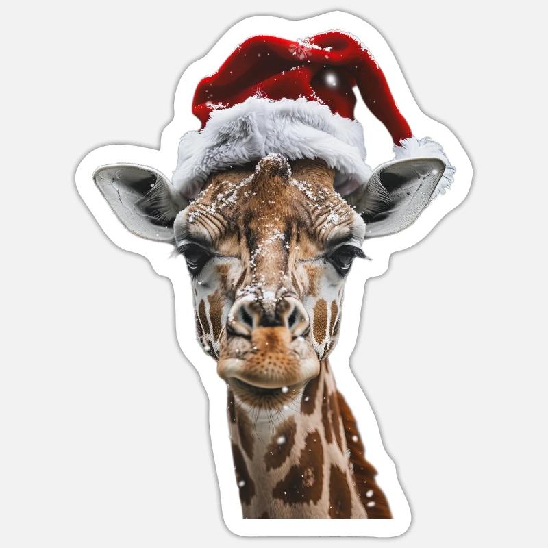 Girafe - Sticker taille S (10 x 10 cm) - blanc mat