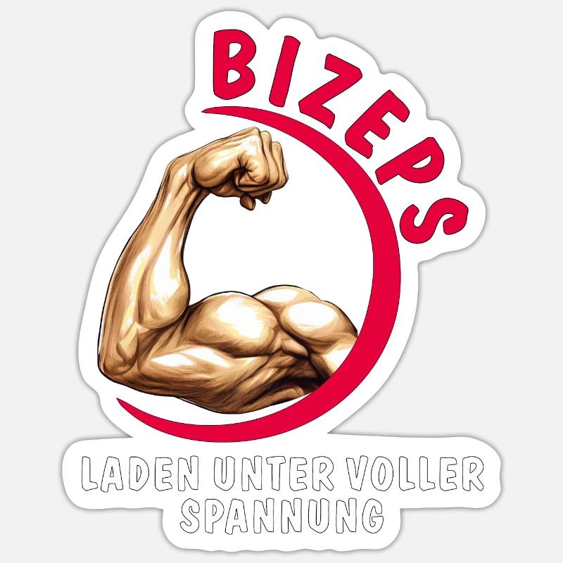 BICEPS LOADING UNDER FULL TENSION Sticker size S (10 x 10 cm)