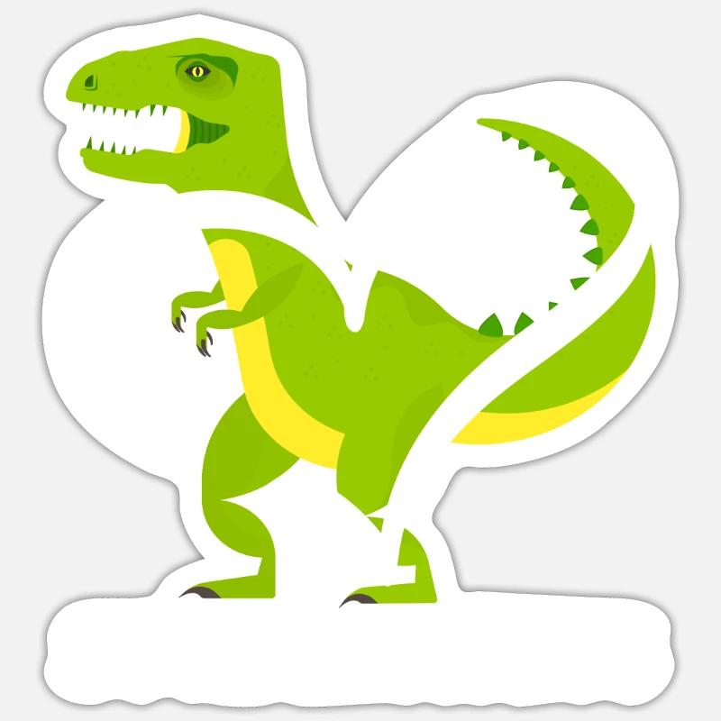 Socialsaurus Dinosaurier Herz - Sticker Größe S (10 x 10 cm) - Mattweiß