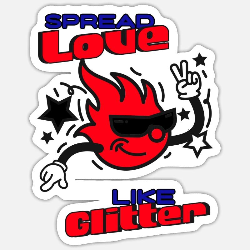 Libe Teufel - Sticker Größe S (10 x 10 cm) - Mattweiß