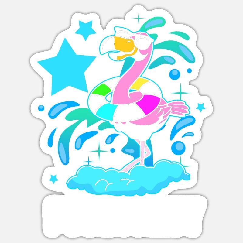 Pool Party - Sticker Größe S (10 x 10 cm) - Mattweiß