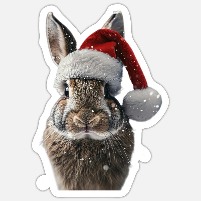 Lapin - Sticker taille S (10 x 10 cm) - blanc mat