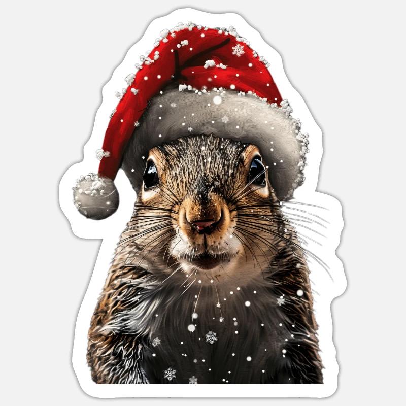Eichhörnchen - Sticker Größe S (10 x 10 cm) - Mattweiß