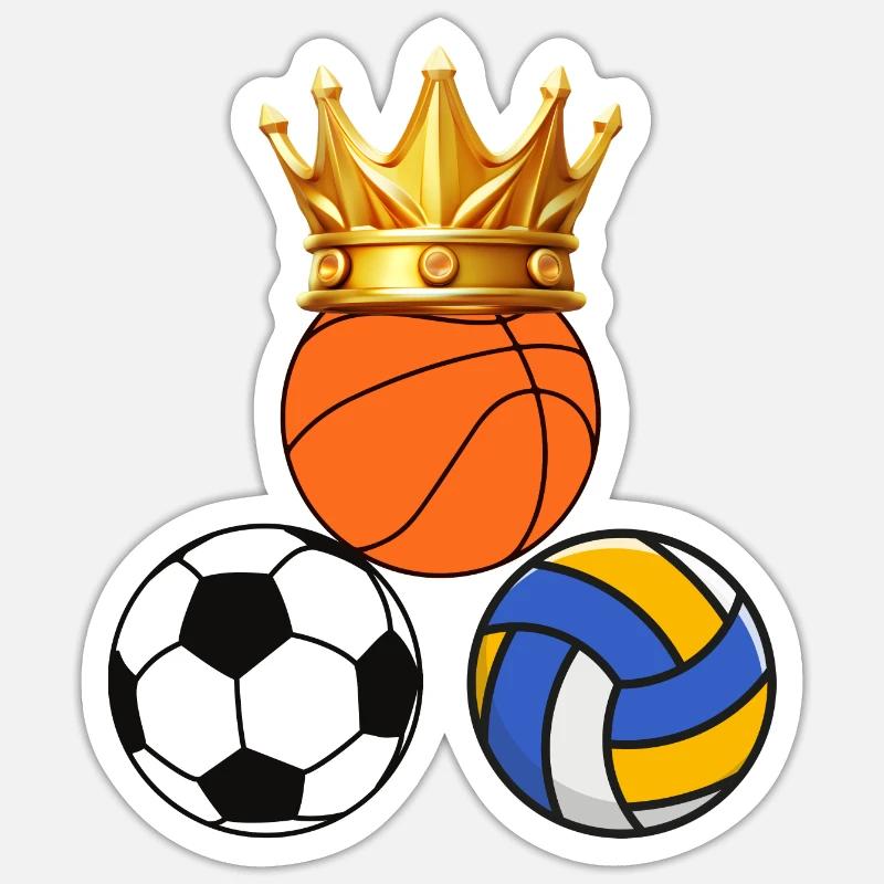 Basketballdesign - Sticker Größe S (10 x 10 cm) - Mattweiß