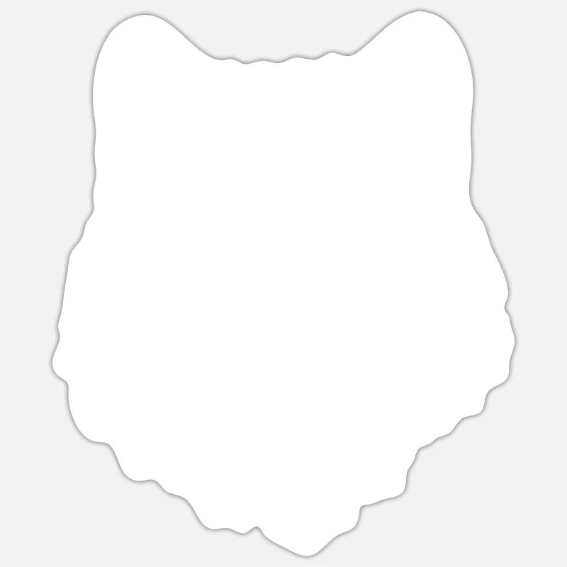 Wolf Gesicht - Sticker Größe S (10 x 10 cm) - Mattweiß