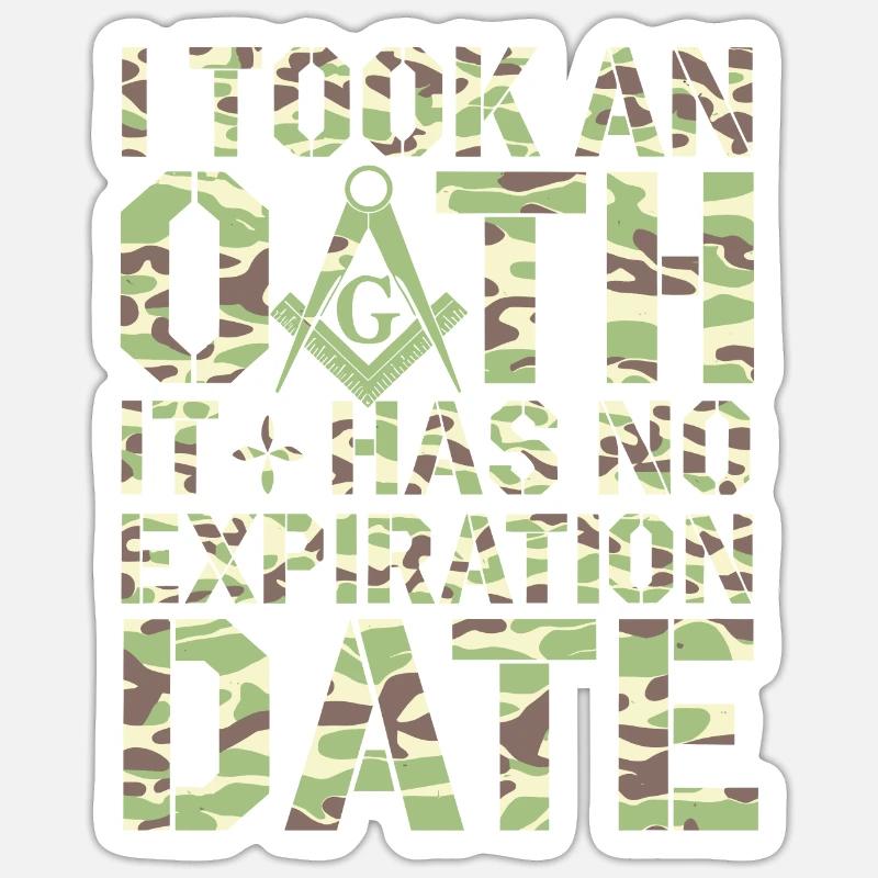 Mason Masonic Camo Freemason - Sticker Größe S (10 x 10 cm) - Mattweiß