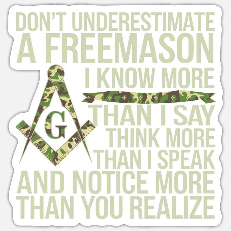 Mason Masonic Camo Freemason - Sticker Größe S (10 x 10 cm) - Mattweiß