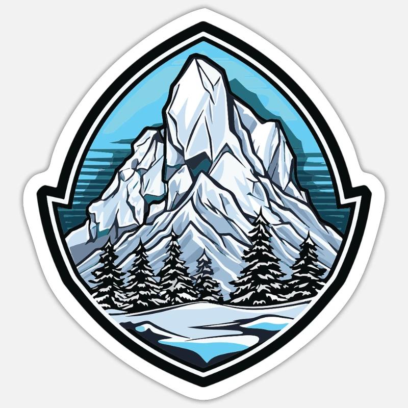 Berge Mountains - Sticker size S (10 x 10 cm) - white matte