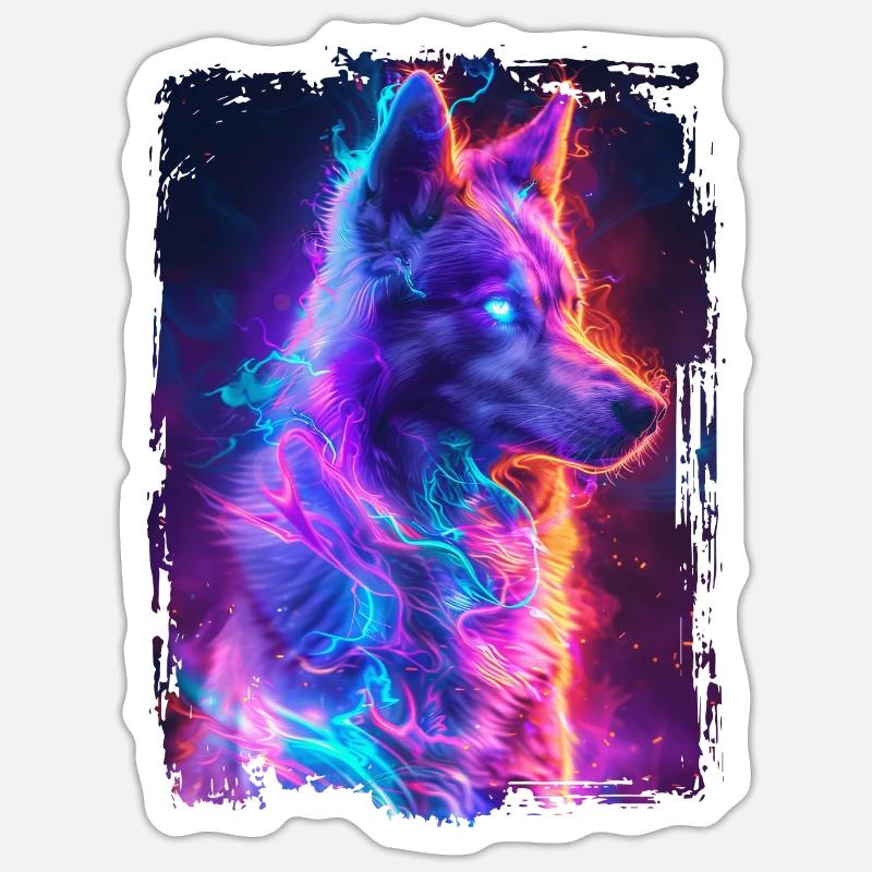Chien - Sticker taille S (10 x 10 cm) - blanc mat