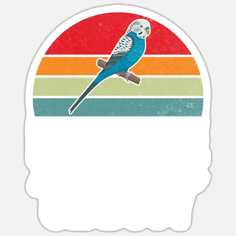 Budgie Gift - Sticker Größe S (10 x 10 cm) - Mattweiß
