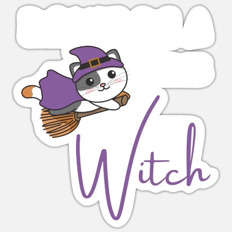 Katze Halloween Hexe Hexen don't be a basic witch Sticker Größe S (10 x 10 cm)