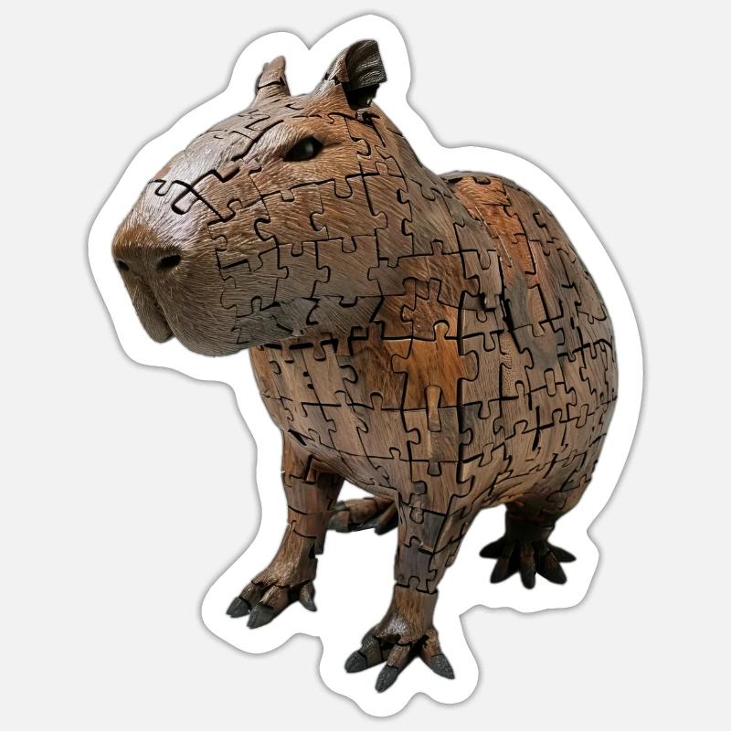 Capybara - Sticker taille S (10 x 10 cm) - blanc mat