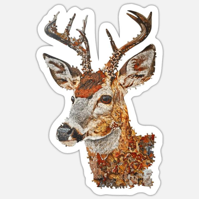 Roe deer - Sticker size S (10 x 10 cm) - white matte