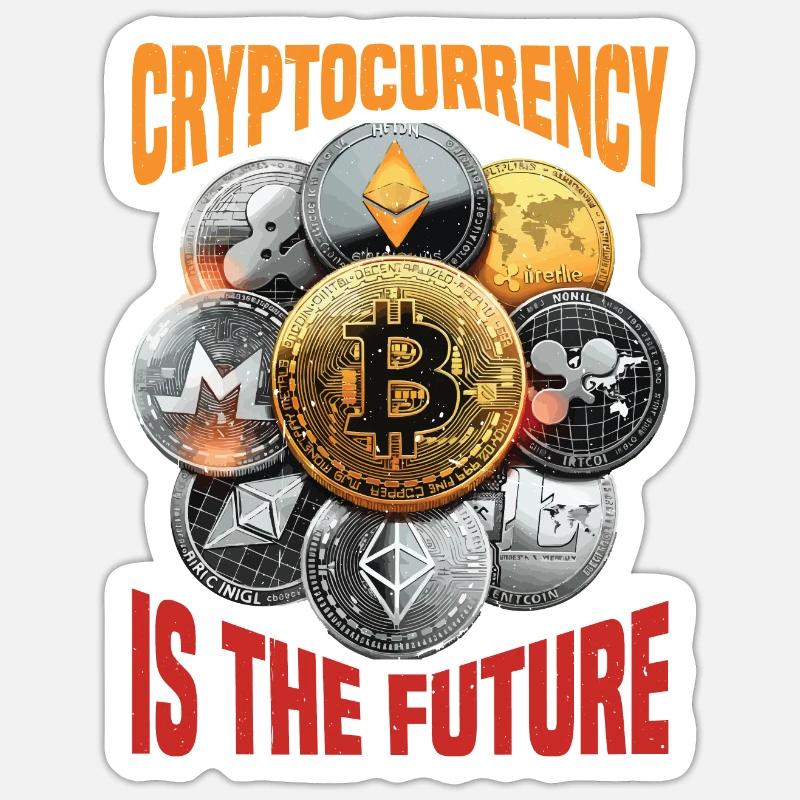 Cryptocurrency Is The Future Sticker Größe S (10 x 10 cm)