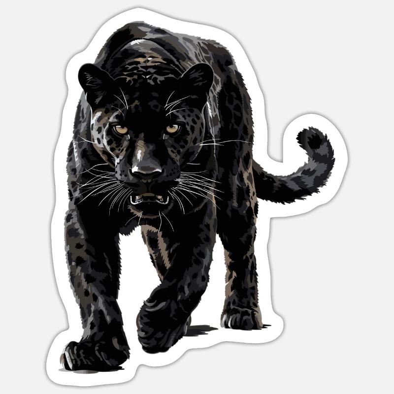 Panthères Panthère - Sticker taille S (10 x 10 cm) - blanc mat