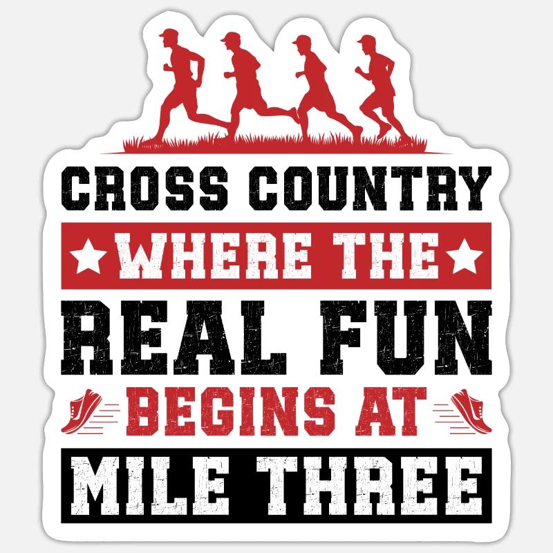 Cadeaux de course XC - Idée de design parfaite pour XC Runner Sticker taille S (10 x 10 cm)
