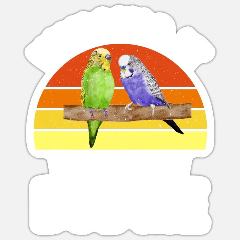Budgie Gift - Sticker size S (10 x 10 cm) - white matte