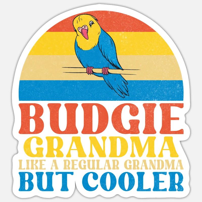 Budgie Gift - Sticker size S (10 x 10 cm) - white matte